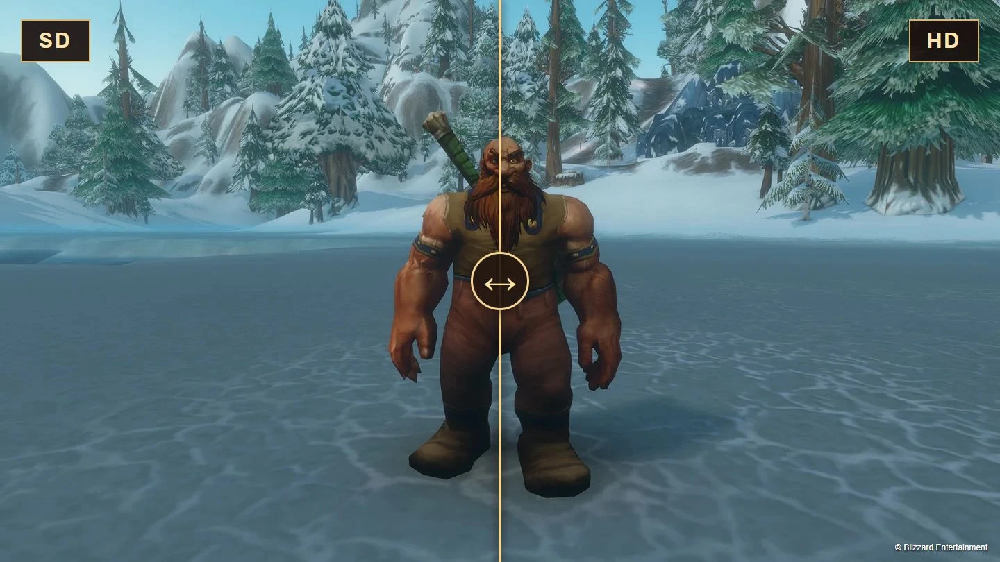 SD and HD comparison preview with a visual slider